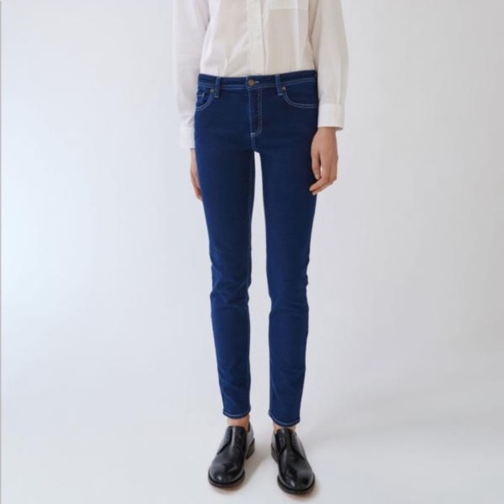 Acne Studios Bla Konst Climb Cobalt Jeans Women's W27/L32 Skinny Fit Ankle